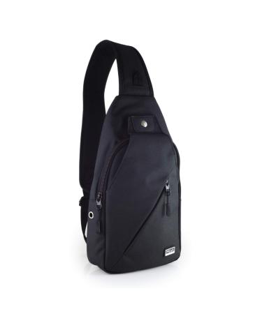 Peak Gear Sling Compact Crossbody Backpack and Day Bag (Black)