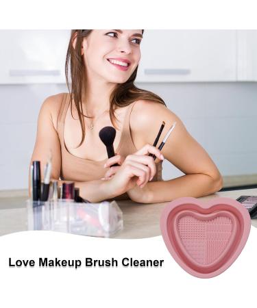 Makeup Brush Cleaner Bowl Heart Shape Brush Cleaner Silicone Cosmetic Brush Cleaner Portable Brush Cleaning Tool Makeup Brushes Washing Tool Makeup Brush Cleaning Bowl Compact Brush Cleaner pink - Buy Online on GoSupps.com