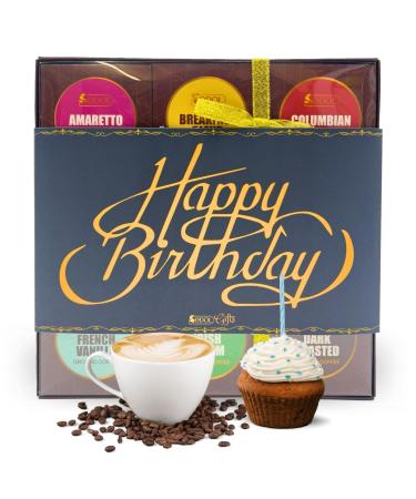 Happy Birthday Coffee Gift Set - Gourmet Ground Coffee Gift Set with 9 Flavours - Premium Medium-Dark Roasted Ground Coffee Beans Gift Set - Gift for Coffee Lover - Birthday Gifts for Him and Her
