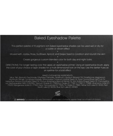 e.l.f. Cosmetics Baked Eyeshadow Palette 10 Nude Shades Highly Pigmented Creates a Smoke Eye Look 0.28 Oz (7.9g) NYC - Buy Online on GoSupps.com