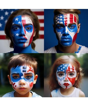 Mysense Red White Blue Face Body Paint Stick | USA Flag Patriotic Makeup | 4th of July Accessories | Water-Based Temporary Hair Color & Halloween SFX | 0.5oz - Buy Online on GoSupps.com