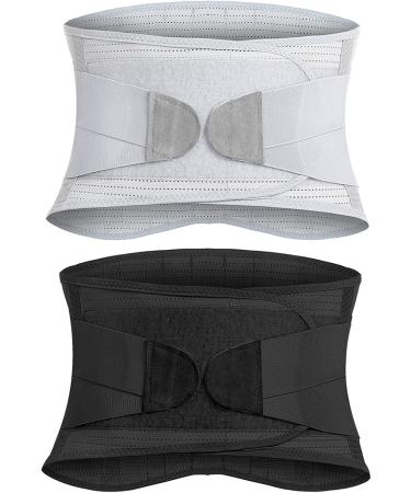 Back Bandage & Support Belt for Lower Back Relief | Breathable 4 Strut Back Support | Ideal for Work - Gray - Buy Online on GoSupps.com