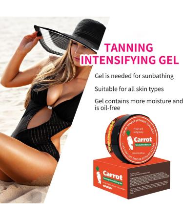 1 Pcs Carrot Tanning Intensifying Gel Carrot Tanning Gel Luxury Intensive Tanning Gel Carrot Tanning Oil Brown Tanning Accelerator Cream for Outdoor Sun & Sunbeds - Buy Online on GoSupps.com