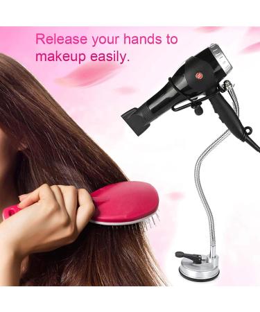 Adjustable Hair Dryer Holder Stand 360 Degree Freely Rotation Hair Dryer Wall Holder Hands Free Hair Blower Stand Suction Cup for Home Hotel - Buy Online on GoSupps.com