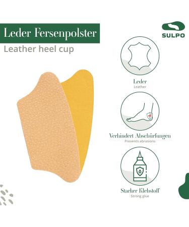 Sulpo Heel Pillow - Leather Shoe Inserts for Men | Heel Protection & Cushions Against Blisters | 4 Pairs in Beige - Buy Online on GoSupps.com