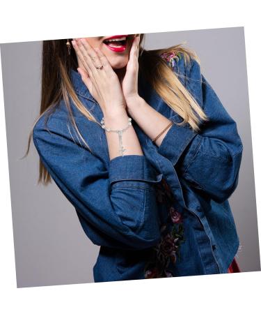 ABOOFAN 10pcs Gold Decor Wrist Bands Women Wrist Jewelry Beaded Bracelets Beaded Jewelry Bracelets for Women Cross Bracelets Cross Bracelet for Women Miss Charm Accessories Acrylic Silver 13X1.5cm - Buy Online on GoSupps.com