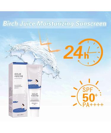 Birch Juice Moisturizing Sunscreen SPF50 PA++++ - Korean Skin Protection, UV Defense (1.76 Fl Oz-2PCS) - Buy Online on GoSupps.com