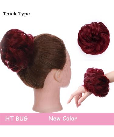 Human Hair Messy Buns Fake Wave Curly Hair Bun Extensions Messy Curly Ponytail Hairpiece Synthetic Elastic Hair Band Scrunchy Hair Bun Ponytail Extensions for Women Bun Hair Piece (Color : HT BUG) - Buy Online on GoSupps.com