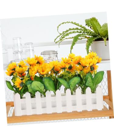 Zerodeko Artificial Flower Fence Outdoor Artificial Plants Sunflower Bouquet Sunflower Artificial Flowers Office Desk Decor Pots Plants Faux Plant White Fake Flowers Villain Foam White 40X9CM - Buy Online on GoSupps.com