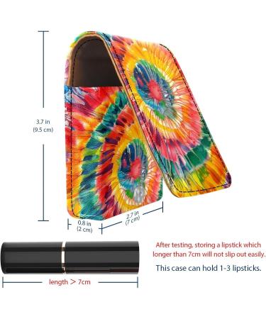 Travel Lipstick Organizer Case - Portable Makeup Bag with Mirror | Colorful Tie-Dye Swirl Rainbow | Shop Now - Buy Online on GoSupps.com