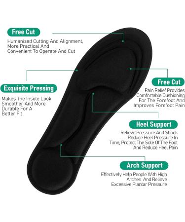 WLLHYF Memory Foam Insoles for Women - Comfortable Shoe Inserts for Slippers Sneakers and Boots - Shock Absorption & Foot Pain Relief - Perfect Fit (W:4.5-8.5 US - Buy Online on GoSupps.com