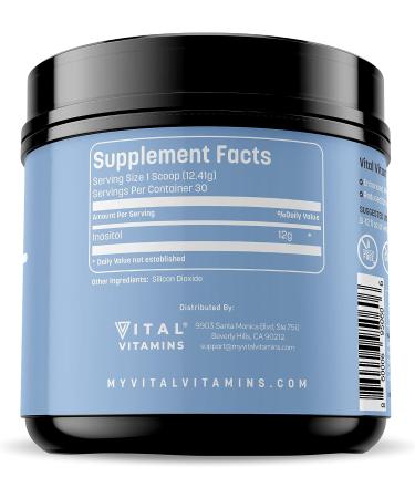 Vital Vitamins Premium Inositol Powder Supplement for Relaxation, Sleep, Liver Support - Non-GMO, Gluten-Free - 30 Servings - Buy Online on GoSupps.com