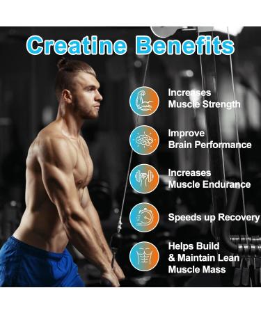 Creatine Monohydrate Gummies 5000mg - Sugar Free Vegan 120 Chewable Gummies for Muscle Support & Energy Boost - Blueberry Flavor - Buy Online on GoSupps.com