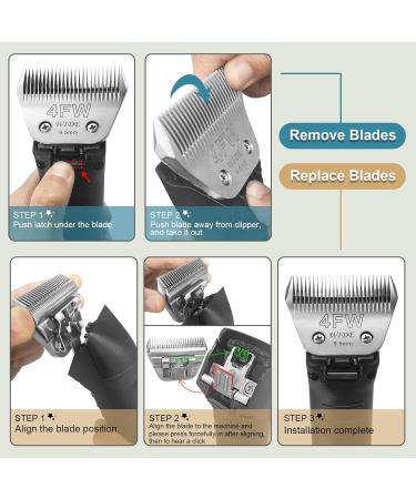 4FW Wide Pet Dog Grooming Detachable Blades Compatible with Andis Oster A5 Wahl KM10 Clippers Cut Length 3/8"(9.5mm) Fit for Larger Animals 4FW-9.5mm - Buy Online on GoSupps.com