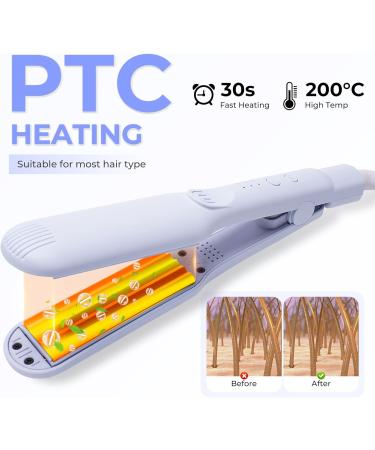Mini 30mm Crepe Iron | Fast Heating Travel Curling Iron for Waves & Volume | Double Voltage Easter Blue Hair Crimper - Buy Online on GoSupps.com