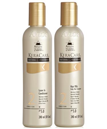 Avlon Keracare Natural Textures Leave-In Conditioner 240 ml with Hair Milk 240 ml