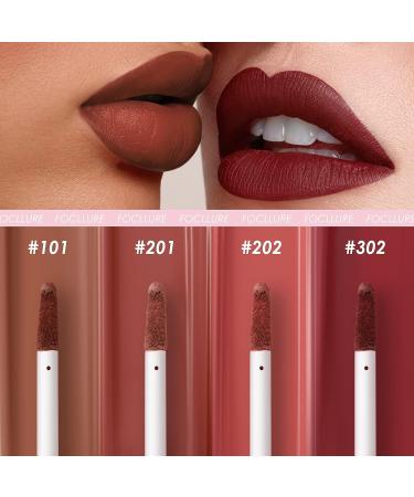 FOCALLURE Velvet Matte Liquid Lipstick Satin-Finish | High Pigmented Lip Color | Cheeks and Lips Tint | Lightweight & Quick-Drying | Clay Crush 203 - Buy Online on GoSupps.com