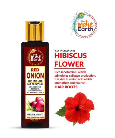 Indie Earth Red Onion Oil for Hair Loss - Argan, Jojoba & Rosemary - 200ml - Buy Online on GoSupps.com