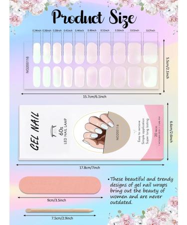Kalolary Gel Nail Polish Strips Nail Gel Art Sticker Waterproof Full Nail Wraps Decal Sets with Nail File and Stick for Women Girls Nail Art Decor (UV/LED Lamp Required) (E) - Buy Online on GoSupps.com