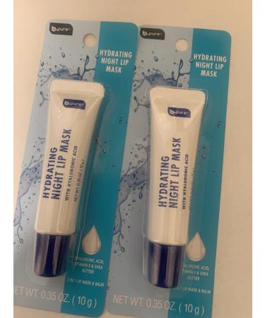 B Pure Hydrating Night Lip Mask with Hyaluronic Acid Vitamin E & Shea Butter 0.35 oz 2 Pack