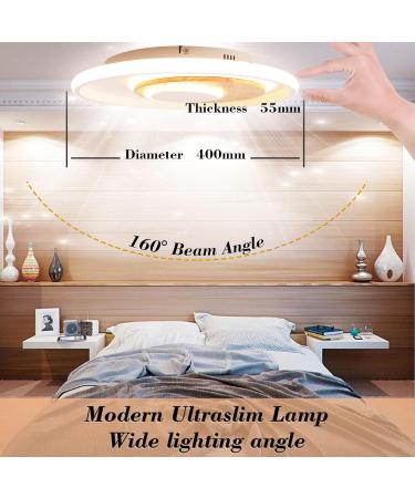 Fitzmia LED Ceiling Light | Dimmable Wood Ceiling Lamp with Remote | Modern 24W Round Light for Bedroom Living Room & Kitchen - Buy Online on GoSupps.com