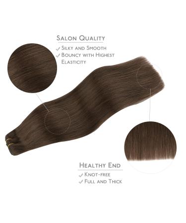 Buy 35cm 80g Chocolate Brown Remy Real Hair Extensions | Sew-In Weft Tresses for Natural Look - Buy Online on GoSupps.com