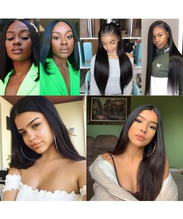 Dyale 18 Human Hair Lace Front Wig for Black Women - Pre Plucked with Baby Hair, 150% Density, Natural Black (18 inch) - Buy Online on GoSupps.com