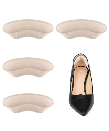 Kinbom 2 pairs of heel cushions for too big shoes self-adhesive heel handle suede heel grip liner for men women sneaker high heels loose shoes (skin color) nude color