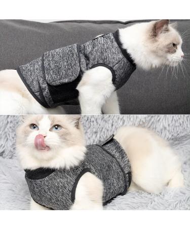 Pet Anxiety Jacket Dog Anxiety Calming Vest Pet Stress Relief Wrap Adjustable Anxiety Relief Onesie Shirts for Small Medium Large Dogs Cats Grey L - Buy Online on GoSupps.com
