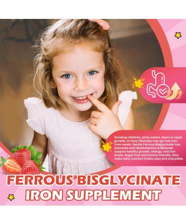 Iron Supplement Gummies for Kids with Multivitamin, Calcium, Zinc, Folate - Kids Iron Gummies Support Immune, Blood Builder, Iron Deficiency, Anemia & Energy - Vegan, Strawberry 60 Count Strawberry 60 Count (Pack of 1) - Buy Online on GoSupps.com