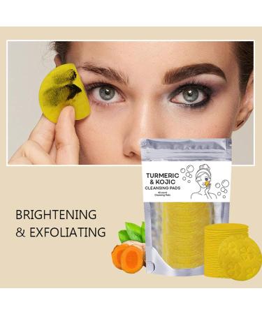 Euyehn Turmeric Facial Cleansing Pads | 40 Facial Washing Sponges | Kojic Ac-id Soap Cleansing Pads - Skin Care Tools for Face Clogged Pores Excess Oil Deep Cleansing - Buy Online on GoSupps.com