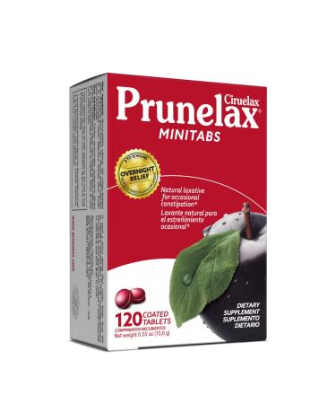Prunelax Ciruelax Natural Laxative Regular for Occasional Constipation Mini Tablets Prunes 120 Count Plums 120 Count (Pack of 1)