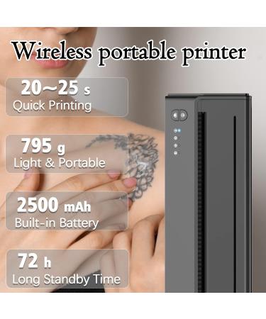 BCETASY Cordless Thermal Tattoo Printer - Portable Rechargeable Stencil Printer for iOS Android, 10pcs Paper Included - Buy Online on GoSupps.com