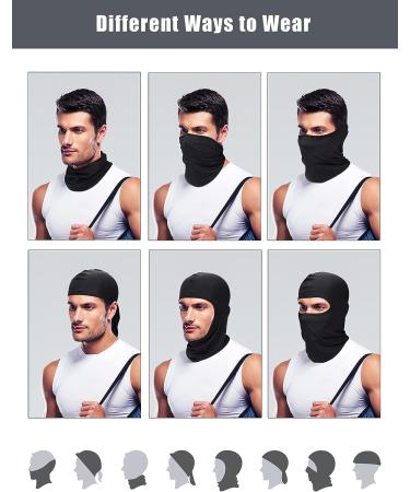Men's 9-Piece Full Face Ski Mask Balaclava Hood - Winter Outdoor Breathable Black Face Mask - Buy Online on GoSupps.com