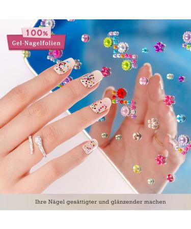 Danni & Toni Half Hardened Gel Nail Foils - Alluring Colored Glitter Sequin UV Gel Nail Stickers - Self-Adhesive Nail Wraps (28 Pack) - Buy Online on GoSupps.com