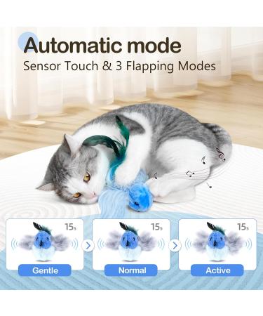 Migipaws Interactive Cat Toys - Rechargeable Plush Toys with Real Bird Wings & Chirping Sounds - Catnip Infused Fun for Cats - Buy Online on GoSupps.com