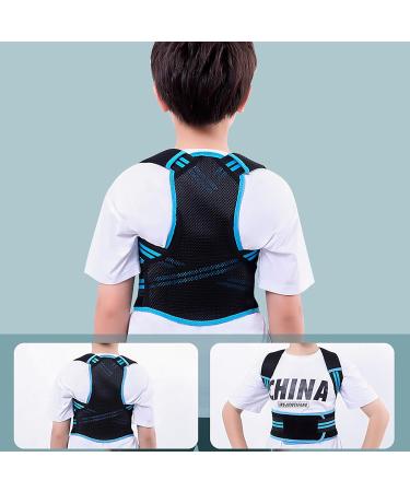 Posture Corrector for Kids and Teens Adjustable Upper Back Brace Posture Corrector with Soft Shoulder Pads and Elastic Belts Hunchback Corrector for Improve Slouching and Humpback Blue Large - Buy Online on GoSupps.com