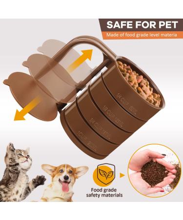Pet Food Scoop with Measuring Lines - Dog & Cat Plastic Measuring Cups (Coffee Color) - Buy Online on GoSupps.com