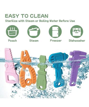 TYRY.HU BPA Free Silicone Baby Teething Toys - 5 Pack | Safe for Babies 0-12 Months | Soft-Textured & Easy to Hold | Baby Molar Teether Toys - Buy Online on GoSupps.com