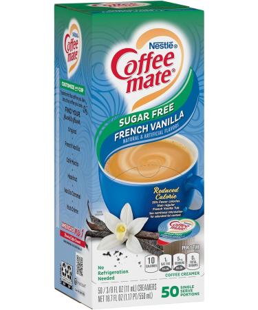 Coffee-Mate Sugar Free French Vanilla Liquid Creamer Single Serve Tubs - 50CT x 2 | 100 tubs - Buy Online on GoSupps.com