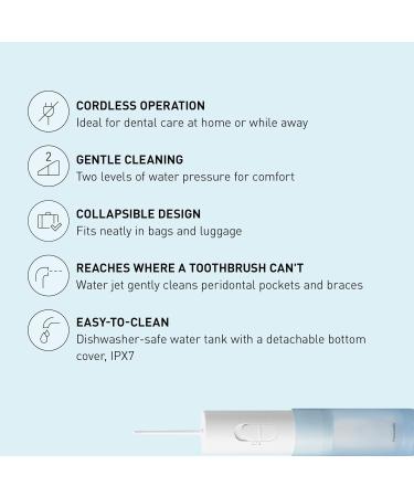 Panasonic Travel Water Flosser - Cordless Portable Oral Irrigator with 2 Pressure Settings & Collapsible Tank - EW-DJ11-A Blue - Buy Online on GoSupps.com