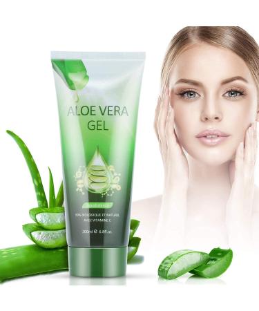 200ML Pure Aloe Vera Gel & Vitamin C E 99% ANMI Organic Plant Deeply Hydrating&Repairing After Sun Care Gel Dry Skin Hydration Acne 200 ml (Pack of 1)