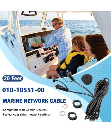 Bonbo 010-10551-00 Marine Network Cable 20 Feet | Split Connector & Waterproof Cap | Garmin RJ45 Compatible - Buy Online on GoSupps.com