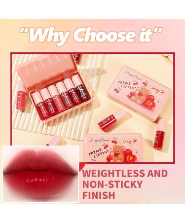 6 Colors Cherry Lip Tint Stain Set - Long Lasting Korean Lip Stain & Cheek Tint - Waterproof Velvet Lip Gloss - Non-Sticky & Transfer-Proof - Buy Online on GoSupps.com