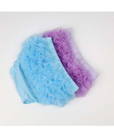Hoolchean Baby Infant Girls 2PCS Set Tulle Ruffle Bloomer 0-6 Months in Blue & Purple - Buy Online on GoSupps.com
