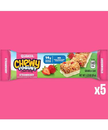 Quaker Yogurt Chewy Granola Bar - Strawberry Flavor - 30 Bars, 6.1 oz each (Pack of 6) - Buy Online on GoSupps.com