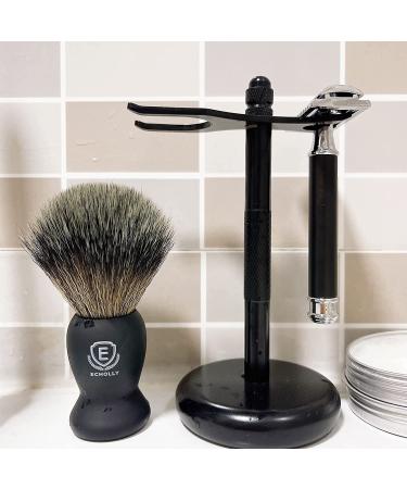 Echolly Luxury Shaving Brush for Men - High End Lather Brush with Smooth Rubber Handle - Perfect Father's Day Gift - 1.4 x 1.4 x 4.2 Inch - Buy Online on GoSupps.com