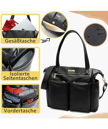 MISS FONG Diaper Bag Stroller Backpack - Multi-Functional Baby Hospital Bag with Changing Mat - Black - Buy Online on GoSupps.com