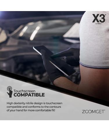 X3 Black Nitrile Disposable Gloves 3 Mil 200 Pack - Large, Latex-Free, Powder-Free, Food-Safe - Buy Online on GoSupps.com