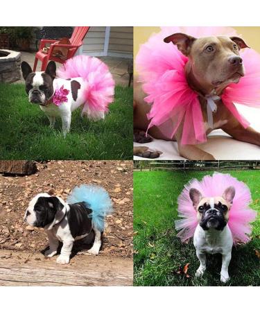 Aivtalk Dog Tutu Dress - Princess Cat Costume Clothes | Solid Color Tulle Skirt for Small Pets - M Pink - Buy Online on GoSupps.com